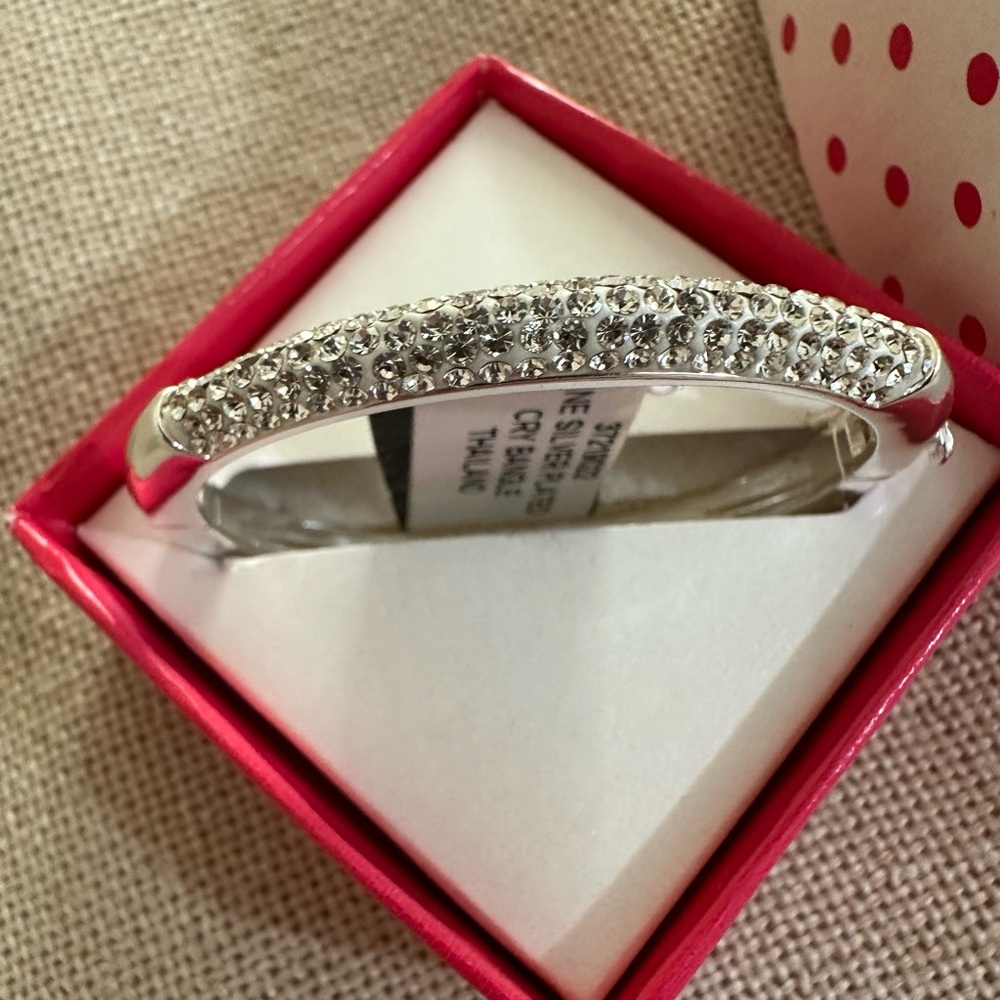 Silver Plated Crystal Bangle - image 3
